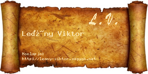 Leány Viktor névjegykártya